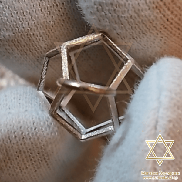 Кулон Додекаэдр – элемент сакральной геометрии (Платоновы тела) из серебра с тонкоматериальным каналом