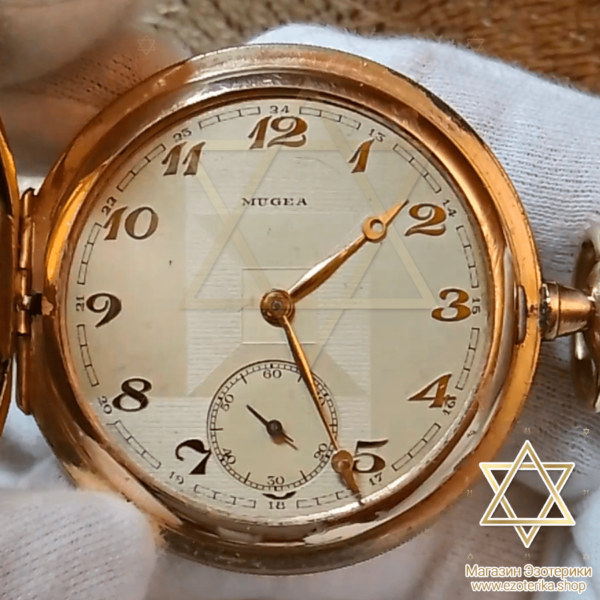 Часы карманные трёхкрышечные дореволюционные, 19 век Mugea с позолотой